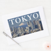 Sticker Rectangulaire Le Mont Fuji | Shinjuku District Skyline Tokyo Jap (Enveloppe)