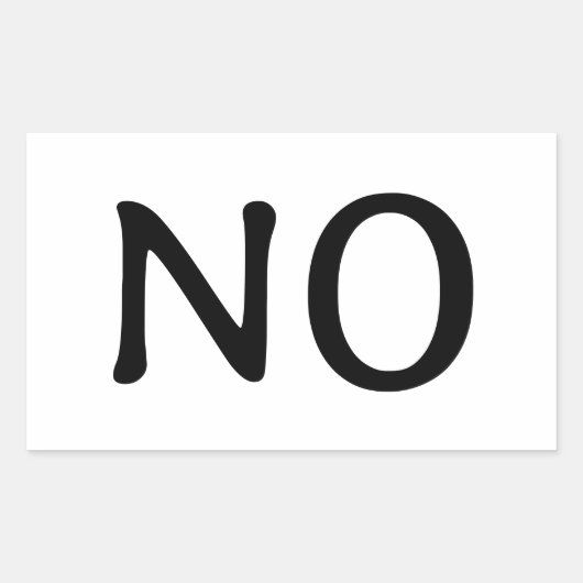 Sticker Rectangulaire Le mot Non Texte Déclaration Simple Message (Devant)