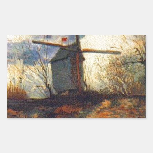 Sticker Rectangulaire Le Moulin de la Galette Van Gogh (Devant)