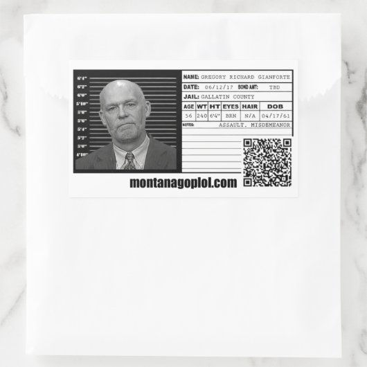 Sticker Rectangulaire Le Mugshot (Sac)