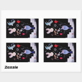 Sticker Rectangulaire Le mur de Pink (Feuille)