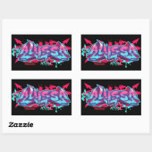 Sticker Rectangulaire Le nom Alyssa en graffiti-Stickers rectangle (Feuille)