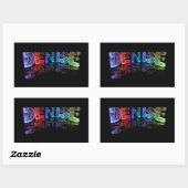 Sticker Rectangulaire Le nom Denise en lumières 3D (photo) (Feuille)