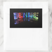 Sticker Rectangulaire Le nom Denise en lumières 3D (photo) (Sac)