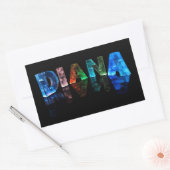Sticker Rectangulaire Le nom Diana en lumières 3D (photo) (Enveloppe)