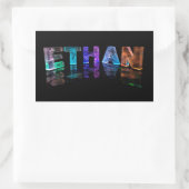 Sticker Rectangulaire Le nom Ethan en lumières 3D (photo) (Sac)