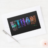 Sticker Rectangulaire Le nom Ethan en lumières 3D (photo) (Enveloppe)