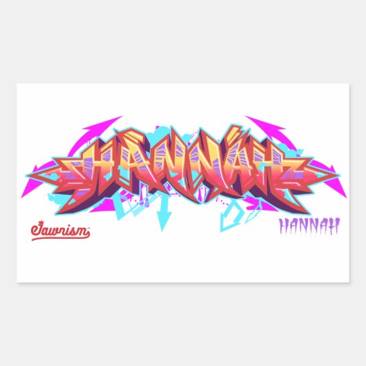 Sticker Rectangulaire Le nom Hannah dans graffiti-Stickers rectangle (Devant)