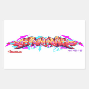 Sticker Rectangulaire Le nom Hannah dans graffiti-Stickers rectangle