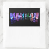 Sticker Rectangulaire Le nom Hannah en lumières 3D (photo) (Sac)