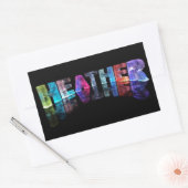 Sticker Rectangulaire Le nom Heather en lumières 3D (photo) (Enveloppe)