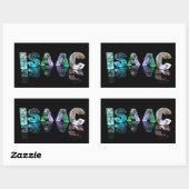 Sticker Rectangulaire Le nom Isaac en lumières 3D (Photographie) (Feuille)