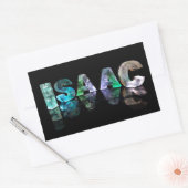 Sticker Rectangulaire Le nom Isaac en lumières 3D (Photographie) (Enveloppe)