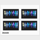 Sticker Rectangulaire Le nom Isaïe en lumières 3D (photo) (Feuille)
