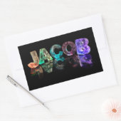 Sticker Rectangulaire Le nom Jacob en lumières 3D (photo) (Enveloppe)