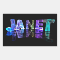 Le nom Janet en lumières 3D (photo)