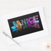Sticker Rectangulaire Le nom Janice en lumières 3D (photo) (Enveloppe)
