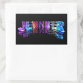 Sticker Rectangulaire Le nom Jennifer en lumières 3D (photo) (Sac)