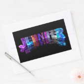 Sticker Rectangulaire Le nom Jennifer en lumières 3D (photo) (Enveloppe)