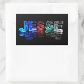 Sticker Rectangulaire Le nom Jesse en lumières 3D (photo) (Sac)