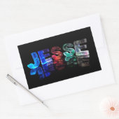 Sticker Rectangulaire Le nom Jesse en lumières 3D (photo) (Enveloppe)