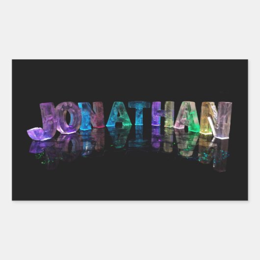 Sticker Rectangulaire Le nom Jonathan en lumières 3D (photo) (Devant)