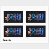 Sticker Rectangulaire Le nom Josh en lumières 3D (photo) (Feuille)