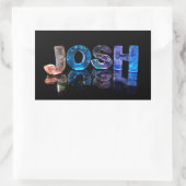 Sticker Rectangulaire Le nom Josh en lumières 3D (photo) (Sac)