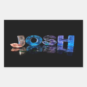 Sticker Rectangulaire Le nom Josh en lumières 3D (photo)