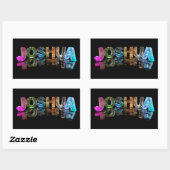 Sticker Rectangulaire Le nom Joshua en lumières 3D (photo) (Feuille)