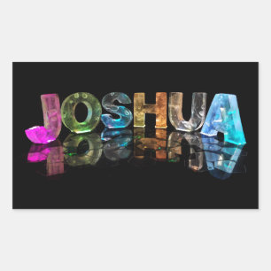 Sticker Rectangulaire Le nom Joshua en lumières 3D (photo)