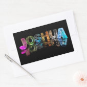Sticker Rectangulaire Le nom Joshua en lumières 3D (photo) (Enveloppe)