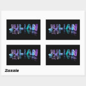 Sticker Rectangulaire Le nom Julian en lumières 3D (photo) (Feuille)
