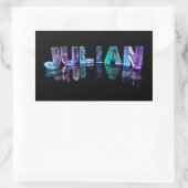Sticker Rectangulaire Le nom Julian en lumières 3D (photo) (Sac)
