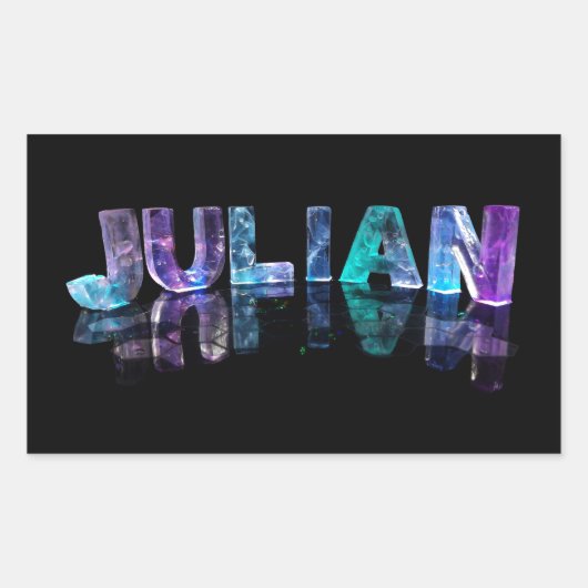 Sticker Rectangulaire Le nom Julian en lumières 3D (photo) (Devant)