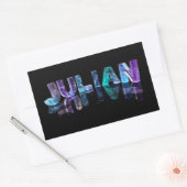 Sticker Rectangulaire Le nom Julian en lumières 3D (photo) (Enveloppe)
