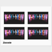 Sticker Rectangulaire Le nom Kayleigh en lumières 3D (photo) (Feuille)