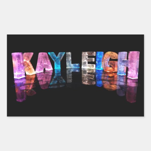 Sticker Rectangulaire Le nom Kayleigh en lumières 3D (photo) (Devant)