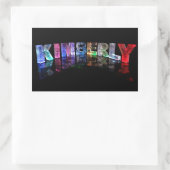 Sticker Rectangulaire Le nom Kimberly en lumières 3D (photo) (Sac)