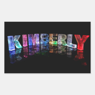 Sticker Rectangulaire Le nom Kimberly en lumières 3D (photo)