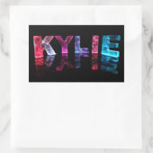 Sticker Rectangulaire Le nom Kylie en lumières 3D (photo) (Sac)