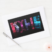 Sticker Rectangulaire Le nom Kylie en lumières 3D (photo) (Enveloppe)