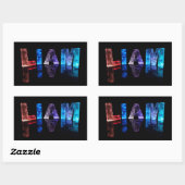 Sticker Rectangulaire Le nom Liam en lumières 3D (photo) (Feuille)