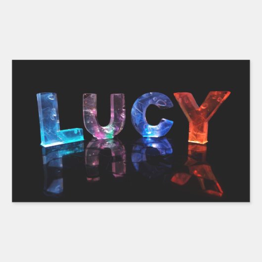 Sticker Rectangulaire Le nom Lucy en lumières 3D (photo) (Devant)