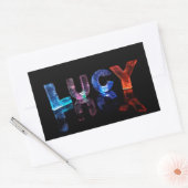 Sticker Rectangulaire Le nom Lucy en lumières 3D (photo) (Enveloppe)