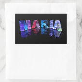 Sticker Rectangulaire Le nom Maria en lumières 3D (photo) (Sac)