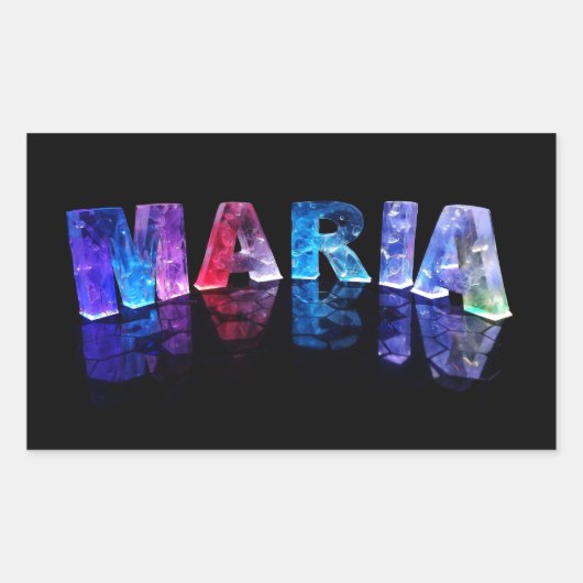 Sticker Rectangulaire Le nom Maria en lumières 3D (photo) (Devant)