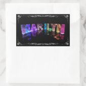 Sticker Rectangulaire Le nom Marilyn en lumières 3D (Photographie) (Sac)