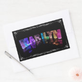 Sticker Rectangulaire Le nom Marilyn en lumières 3D (Photographie) (Enveloppe)