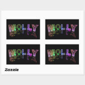 Sticker Rectangulaire Le nom Molly en lumières 3D (photo) (Feuille)